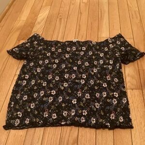 No Boundaries Black Floral Off-Shoulder Top